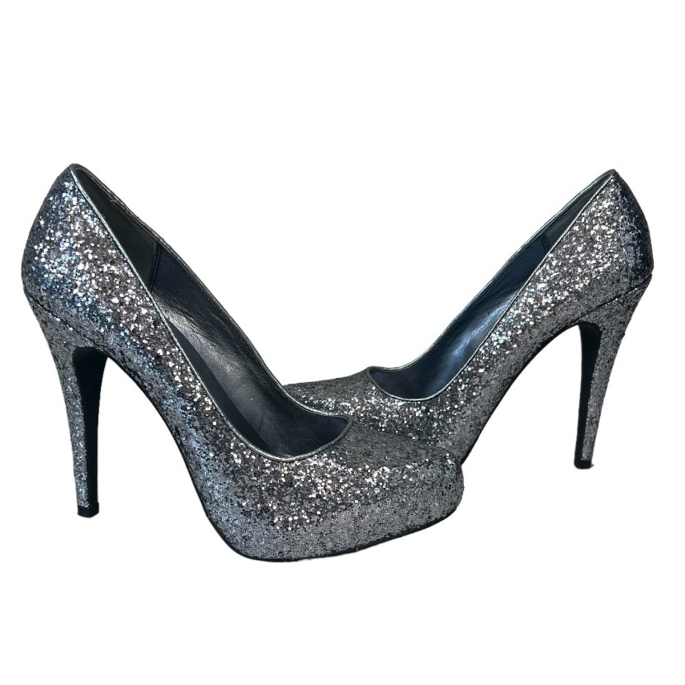 Michael Shannon Aphrodite Gunmetal Glitter Pumps Heels‎ Size 7.5